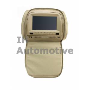 Cabecero 7". DVD / USB / SD. Tela. Beige