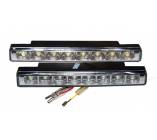 Conjunto faros luz día DRL blanco. 8 led.