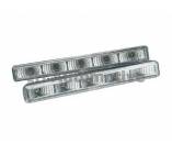 Conjunto faros luz día DRL blanco. 8 LED. Homologación E4