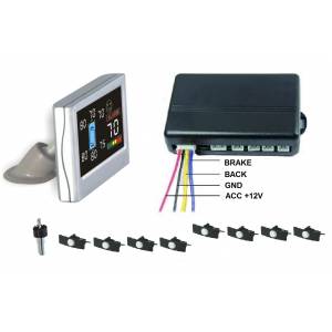 Sensor de aparcamiento trasero y delantero con 8 sensores y monitor - IH  Automotive